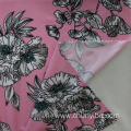 Beautiful Flower Pattern Polyester 94% Spandex 6% Stretchy Peach Fabric Printed Single Jersey Fabric For Leisure Wear